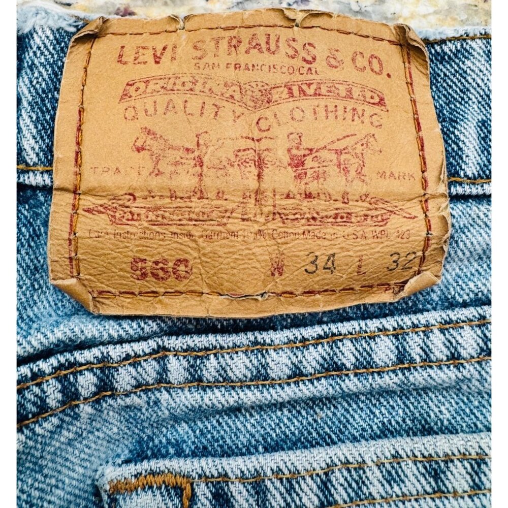 Vintage Levis 560 Mens Light Wash 90s Jeans W34 L32 Tapered Loose Fit USA Retro - Picture 9 of 10